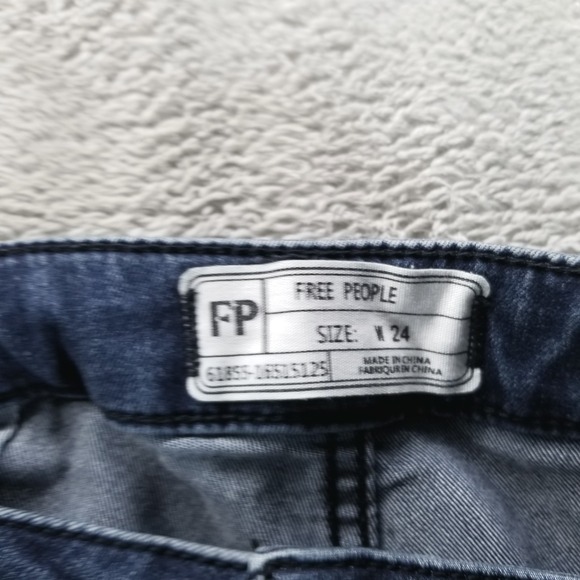 We The Free Jeans Womens 24 Blue Bell Bottom Flare High Rise Hippie 70s Denim - Picture 3 of 8